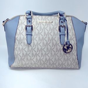 Michael Kors Signature Blue Ciara Satchel